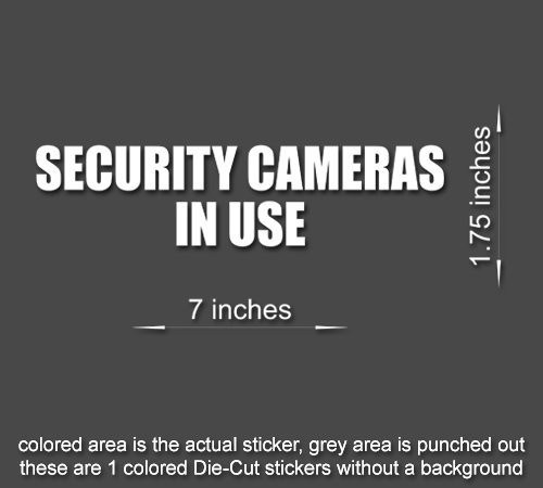4x SECURITY CAMERAS Stickers Vinyl Window Decal Door Wall Office Business Silver