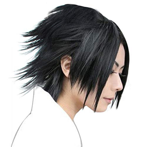Anogol Free Hair Capplus Black Wig Men Short Wavy Cosplay Wig for Anime Synthetic Wigs Anogol Free Hair Capplus Black Wig Men Short Wavy Cosplay Wig for Anime Synthetic Wigs