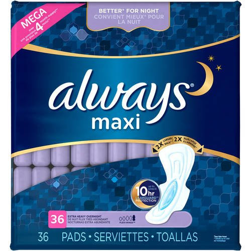 Always Maxi Extra Heavy Overnight Pads - 36 Count