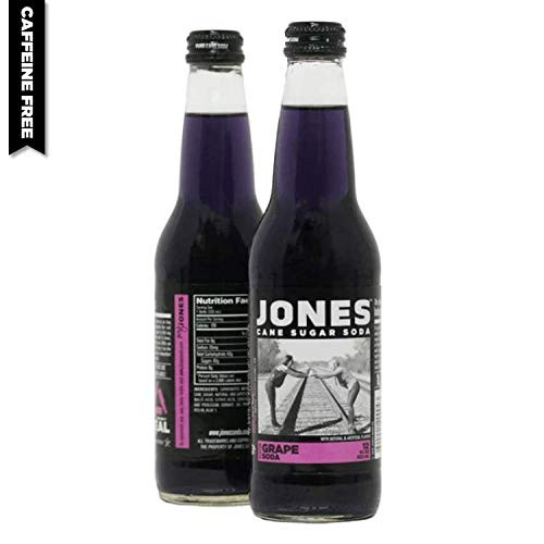 Jones Soda 12 ounce Glass Bottles Grape, 6 Bottles