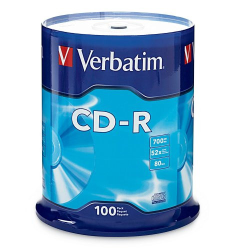 Verbatim CD-R 700MB 80 Minute 52x Recordable Disc - 100 Pack Spindle (FFP) - 97458