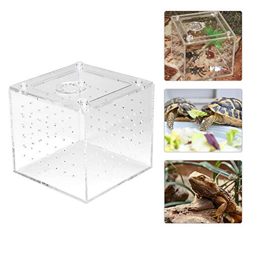 Ruiqas Reptile Breeding Box, 1Pc Snakes Terrarium Feeder Lizard Breeding Acrylic Box Case Insects House 10x10x9cm/3.9x3.9x3.5 inch Ruiqas Reptile Breeding Box, 1Pc Snakes Terrarium Feeder Lizard Breeding Acrylic Box Case Insects House 10x10x9cm/3.9x3.9x3.5 inch