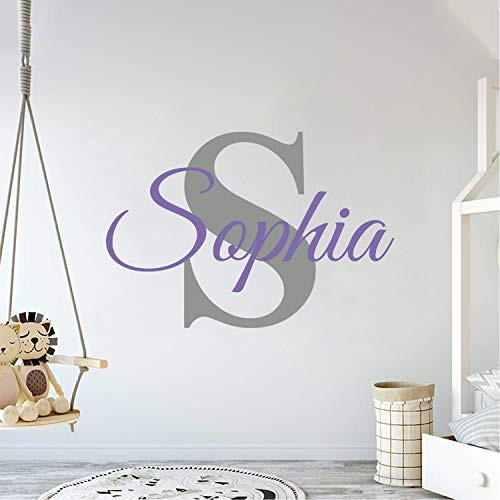 Multiple Font Custom Name  and  Initial Nursery Wall Decal - Mural Wall Decal Sticker for Home Children's Bedroom, Car  and  Laptop OP002
