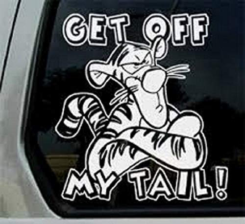 Tigger Car Decal - Winnie The Pooh Car Decal - Get Off My Tail Car Decal - Funny Car Decal - Disney Wall Sticker - Disney Decal - Tigger