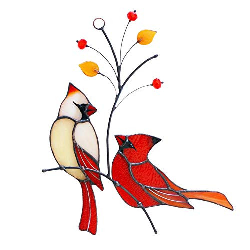 Pair of Cardinal Bird Stained Ornament, Red Birds Cardinal Gifts Remember Visitor from Heaven, Pretty Cardinal Christmas Ornaments Tree Hanging Decoration Memorial Decor Home And Car Decoration Pair of Cardinal Bird Stained Ornament, Red Birds Cardinal Gifts Remember Visitor from Heaven, Pretty Cardinal Christmas Ornaments Tree Hanging Decoration Memorial Decor Home And Car Decoration