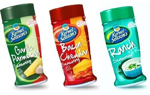 Kernel Season's Popcorn Seasoning Kit FIRE UP THE GRILL Sampler Set Garlic Parmesan, Bacon Cheddar,  and  Ranch Variety Pack of 3 Different Flavors
