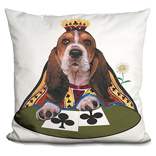 LiLiPi Queen of Clubs Decorative Accent Throw Pillow