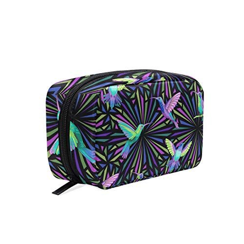 Unicey Flying Hummingbirds Makeup Bags Portable Tote Cosmetics Bag Travel Cosmetic Organizer Toiletry Bag Make-up Cases for Women