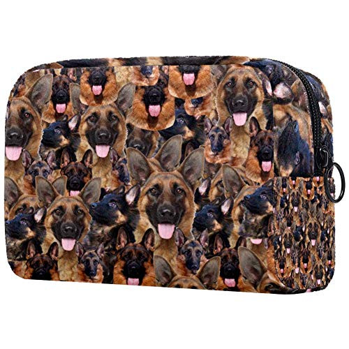 German Shepherd Cosmetic Bag Makeup Pouch Case Organizer for Travel Portable Toiletry Purse for Girls, Women