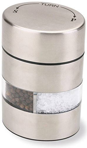 Olde Thompson 4" Stainless Steel Pepper Mill and Salt Mill 2-in-1 Combo
