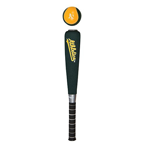Franklin Sports Oakland Athletics Foam Bat  and  Ball Set - 21inch  Soft Jumbo Team Baseball Bat and Ball Team Logo - MLB Official Licensed Product