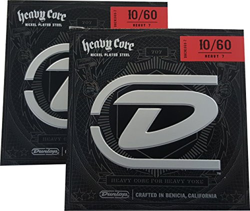 Dunlop Heavy Core Heavy 7 Electric Guitar Strings 10-60 - 2 Pack