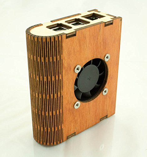 Wood PiBook Case with Fan for the Raspberry Pi 3Bplus , 3, Pi 2, Pi Bplus  by C4Labs