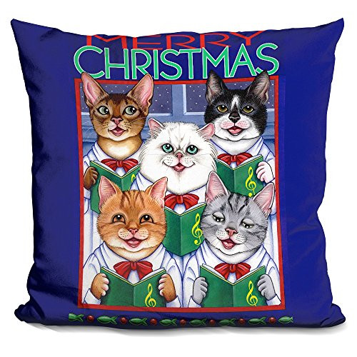 LiLiPi" Xmas Cat Chorus Decorative Accent Throw Pillow