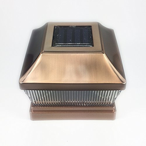 Copper Metal Plated Solar Post Cap LED Light 5x5 Post Deck Fence Lighting 5inch -Inch