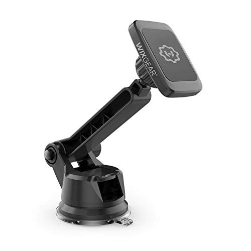 Dashboard Mount, WixGear Universal Magnetic Car Mount Holder, Windshield Mount and Dashboard Mount Holder for Cell Phones and Tablets with Long Adjustable Arm  New Rectangle Head