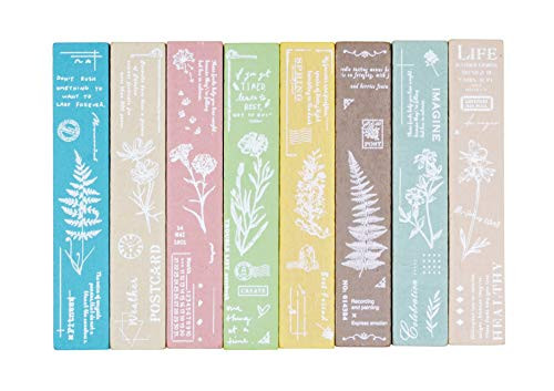 Cliocoo 8pcs Vintage Rubber Stamp Set,Plant and Flower Decorative Wooden Rubber Stamp Set for DIY Craft, Diary and Craft Scrapbooking M-92