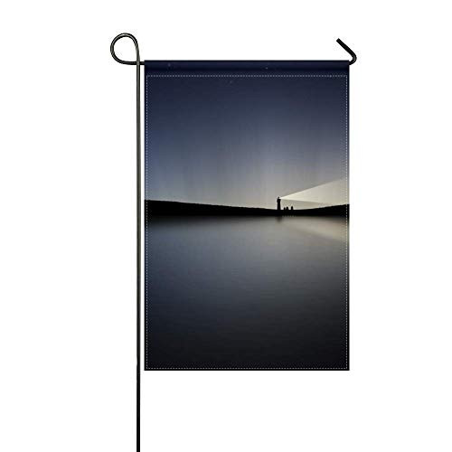 DongGan Garden Flag Night Water Lighthouse Shining 12x18 InchesWithout Flagpole