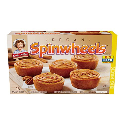 Little Debbie Big Pack Pecan Spinwheels, 3 Boxes, 48 Individually Wrapped Sweet Rolls