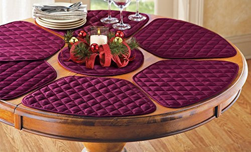 Collections Etc Kitchen Table Placemat Centerpiece Set - 7 Pc, Red