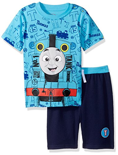 Nickelodeon Girls' Toddler Thomas Sleeve tee Shirt and Short Set, Blue, 4T