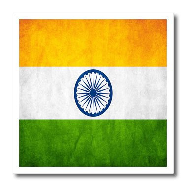3dRose ht_28253_2 Indian Flag-Iron on Heat Transfer for White Material, 6 by 6-Inch