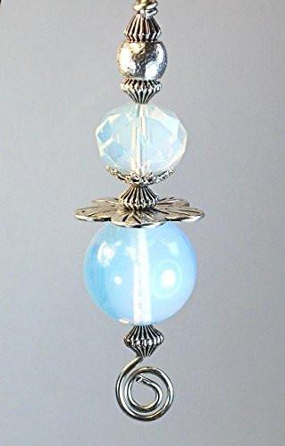 Luminous Opal Smooth Moonstone Glass and Metal Disk Flower Light or Ceiling Fan Pull Chain