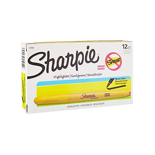 Sharpie Accent Pocket Style Highlighters, Chisel Tip,Yellow, 36-Count