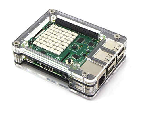 Zebra Short Top HAT Case for Raspberry Pi 2B, 3B,  and  3Bplus  ~ Black Ice C4Labs