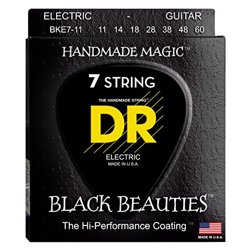 DR Strings BLACK BEAUTIES Black Coated Heavy 7-String Electric Guitar Strings 11-60