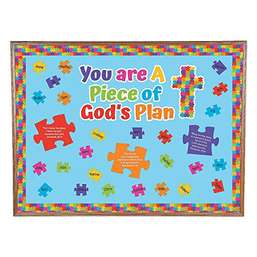Fun Express Piece of Gods Plan Bulletin Board Set - 48 Pieces - Religious and Sunday School Decor Fun Express Piece of Gods Plan Bulletin Board Set - 48 Pieces - Religious and Sunday School Decor