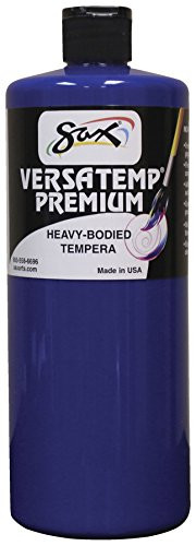 Sax Versatemp Premium Heavy-Bodied Tempera Paint, Primary Blue, 1 Quart