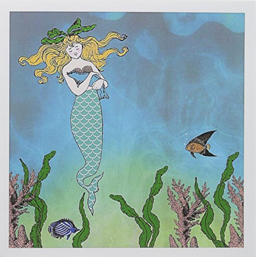 3dRose Cute Pretty Mermaid Hugging Baby Seal - Greeting Cards, 6 x 6", Set of 12 (gc_112836_2)