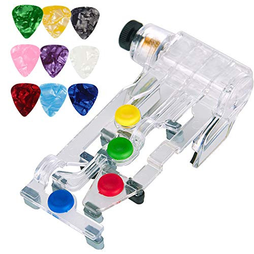 Guitar Beginner One-Key Chord Assisted Learning Tools Guitar Practice System with 10 Pcs Guitar Picks Color Random for Adults  and  Children Trainer Beginners