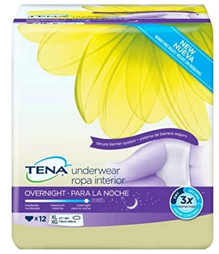TENA Overnight Adult Underwear Pull On X-Large Disposable Heavy Absorbency, 54452 - Pack of 12
