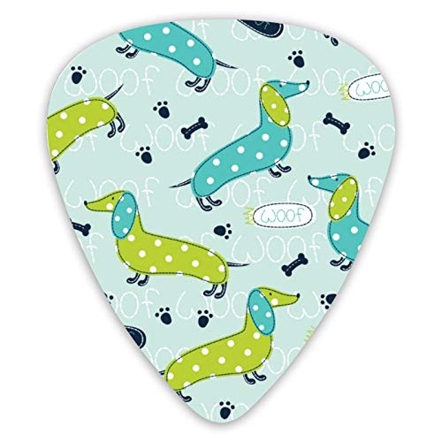 Cute Dogs Guitar Picks 12 Packs - Variety Guitar Picks Plectrums For Bass, Electric  and  Acoustic Guitars Thin, Medium, Heavy 0 .46/0.71/0.96mm