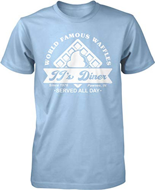 NOFO Clothing Co JJ's Diner, World Famous Waffles Men's T-Shirt, M LtBlue NOFO Clothing Co JJ's Diner, World Famous Waffles Men's T-Shirt, M LtBlue