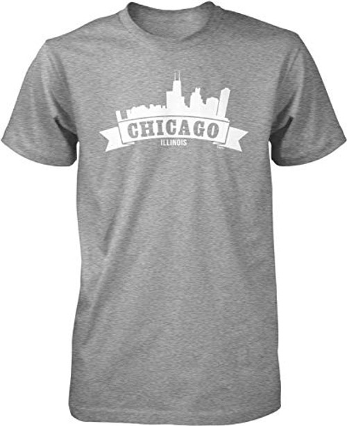 NOFO Clothing Co Chicago, Illinois Skyline Men's T-Shirt, XXL LtGray NOFO Clothing Co Chicago, Illinois Skyline Men's T-Shirt, XXL LtGray