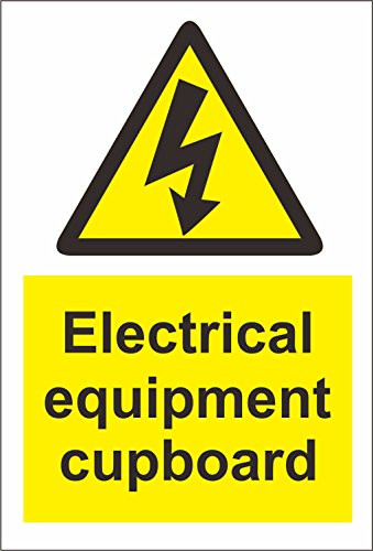 INDIGOS UG - Sticker - Safety - Warning - Set of 5 Pack - Electrical Equipment Cupboard Sign - 15x10cm - Decal for Office Company School Hotel
