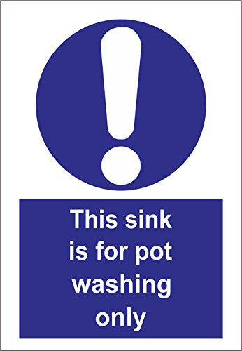 INDIGOS UG - Sticker - Safety - Warning - Set of 5 Pack - This Sink is for Pot Washing only Sign 15x10cm - KP293D - Decal for Office Company School Hotel