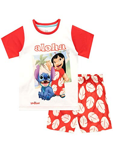 Disney Girls Lilo  and  Stitch Pajamas Red Size 5