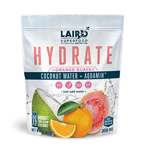 Laird Superfood Hydrate Coconut Water Orange Guava - Electrolyte Powder Hydration Drink Mix, 8oz Bag
