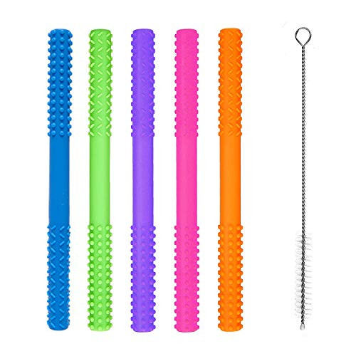 Soft Silicone Baby Teething Tubes - Sensory Hollow Teether Tubes - Helps Soothe Teething Irritation - Durable, Easy to Clean -7 inches Long 5 Pack Soft Silicone Baby Teething Tubes - Sensory Hollow Teether Tubes - Helps Soothe Teething Irritation - Durable, Easy to Clean -7 inches Long 5 Pack
