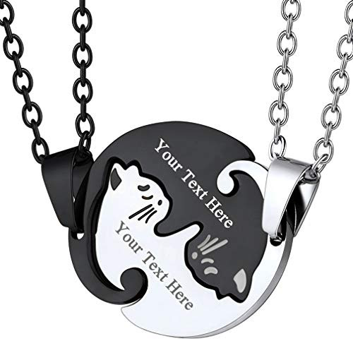 Cat Ying Yang Necklace Pendant 