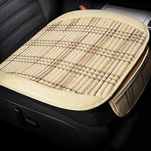 otoez Car Seat Cushion Cover Auto Front Rear Seat Mat Pad Universal Fit Linen Seat Cover Protector for Car SUV Truck Van Office Home Chair Buckwheat Lavender Filled 1Pc Front Seat, Beige