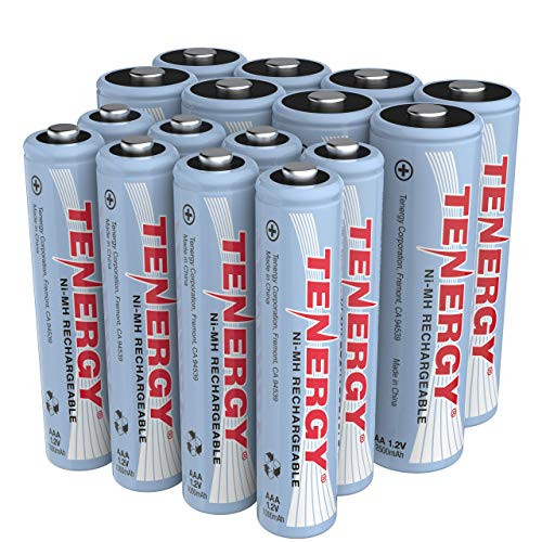 Tenergy High Drain AA and AAA Battery, 1.2V Rechargeable NiMH Batteries Combo, 8-Pack 2500mAh AA Cells and 8-Pack 1000mAH AAA Cell Batteries