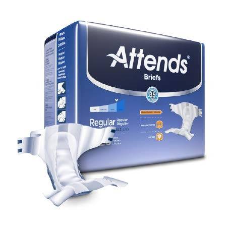 25343101 Adult Incontinent Brief Attends Tab Closure Regular Disposable Heavy Absorbency