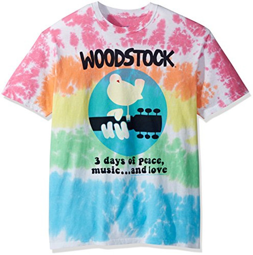 Liquid Blue mens Woodstock Woodstock Banded Tie Dye Short Sleeve T-shirt T Shirt, Multi Tie Dye, XX-Large US