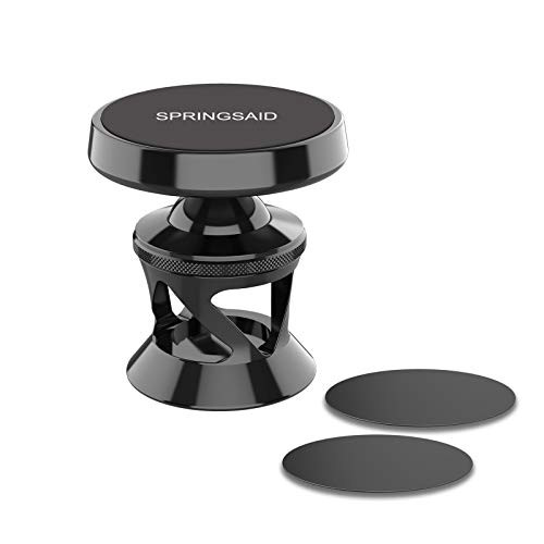 SpringSaid Universal Magnetic Phone Car Mount Black Magnet Phone Car Holder 6 Pcs N52 Super Strong Magnet 360 Rotation Car Phone Holder Mount Fit for iPhone/Samsung/Nexus/Huawei/All Cell Phones