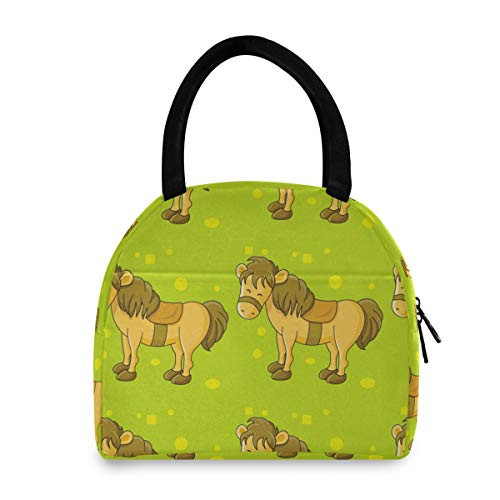 Lunch Bag Cartoon Horse Tote Bag Travel Picnic Organizer Lunch Holder Handbags Lunch Bag Box for Office